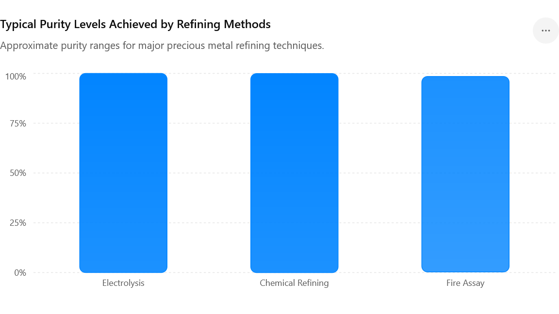 Electrolysis vs. Fire Assay vs. Chemical Refining